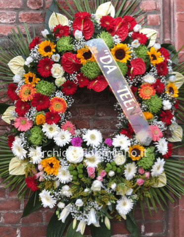 Corona funebre fiori misti