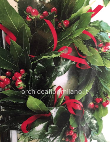 Coroncina di alloro con bacche di ipericum
